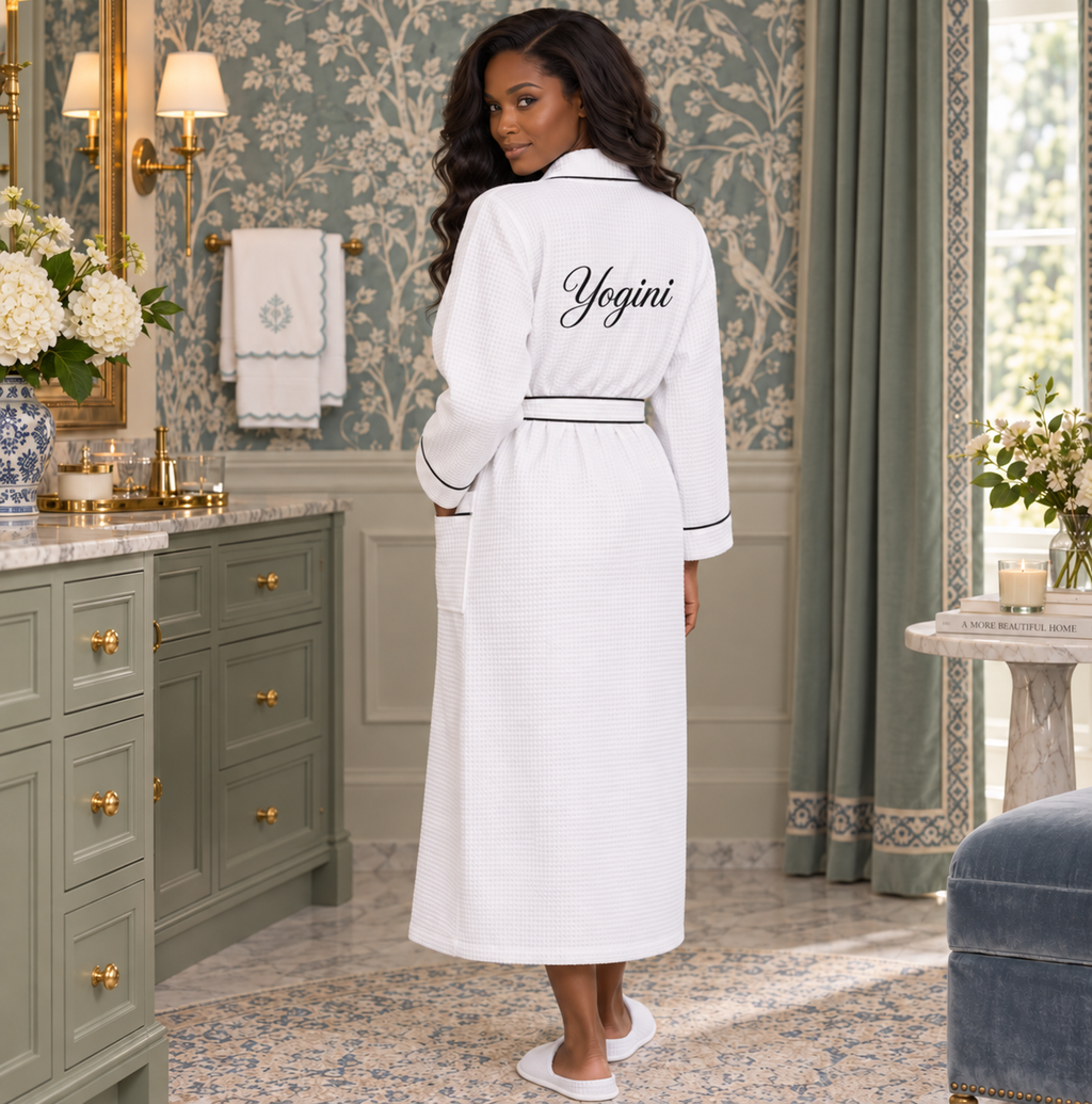 Women’s Waffle Piping Bathrobe – Lightweight Spa-Style Comfort
